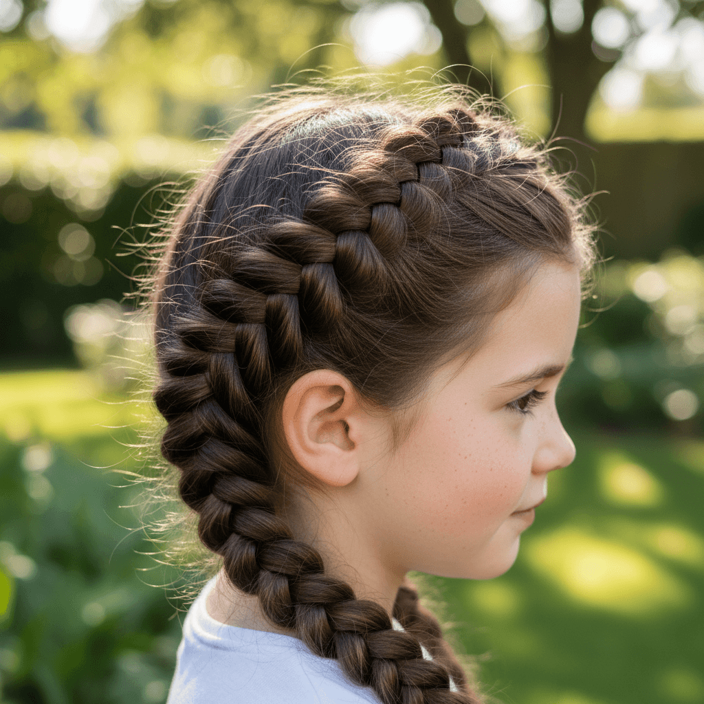 Twist braids style on child