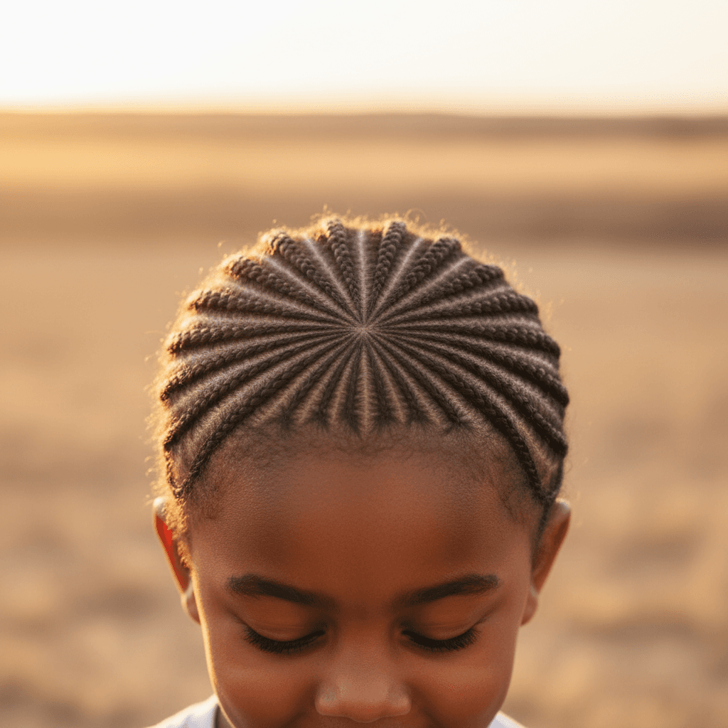 Cornrows style on child